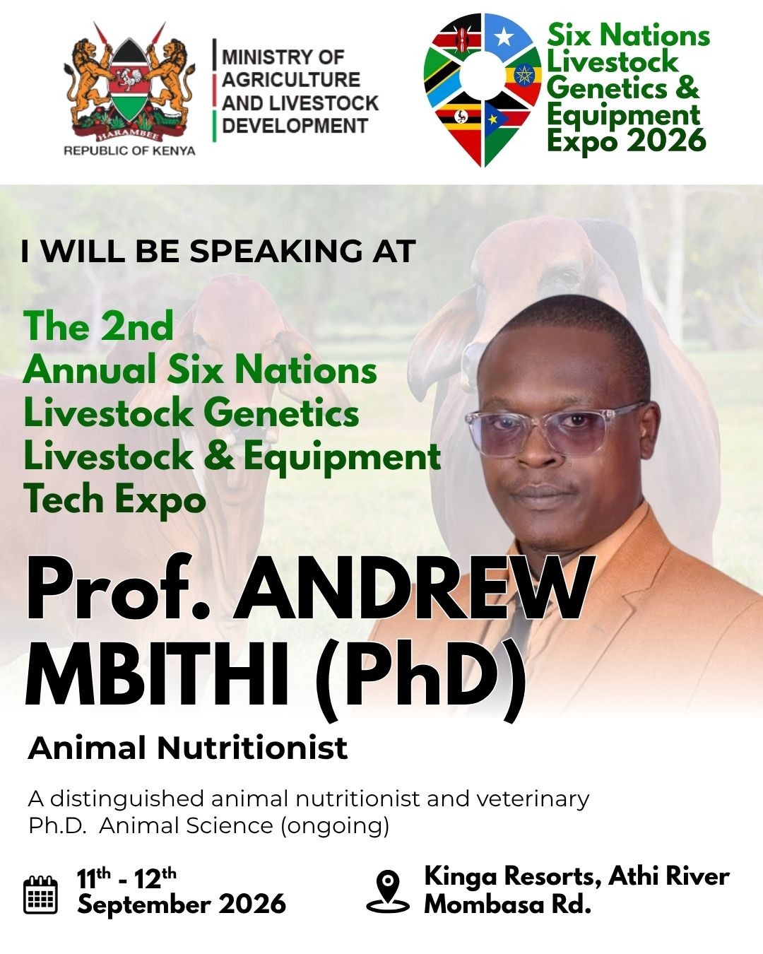 Highly Sort Animal Nutrition Professor, set for Six Nations Expo
