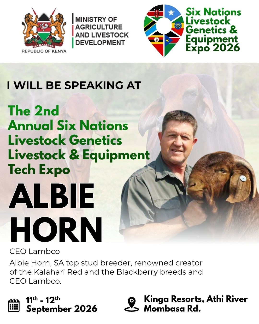 Top Global Breeder Set for Six Nations Livestock Expo 11-12th Sept. 