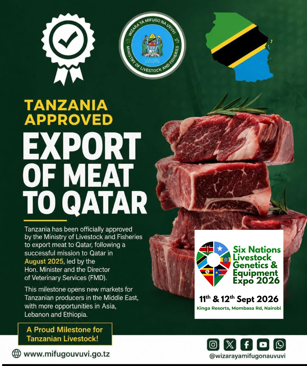 TANZANIA REGAINS ACCESS TO QATAR'S MEAT MARKET